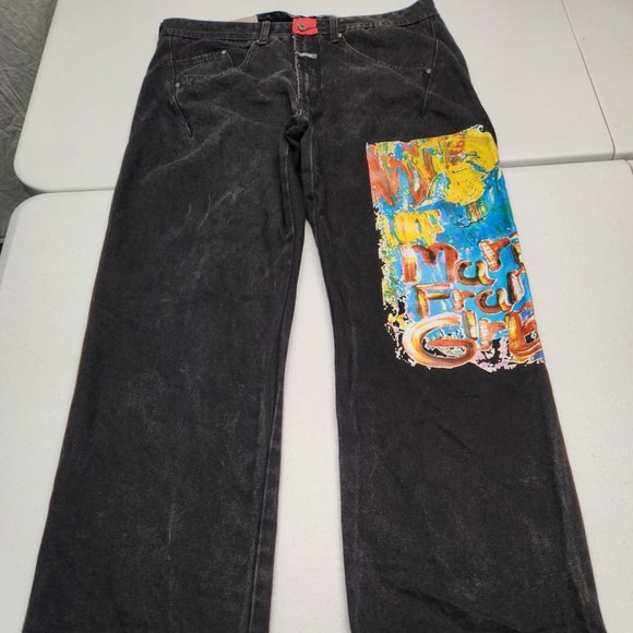 Vintage 90s Marithe Francois Girbuad Black Denim Jeans size 36x30 - Picture 1 of 10